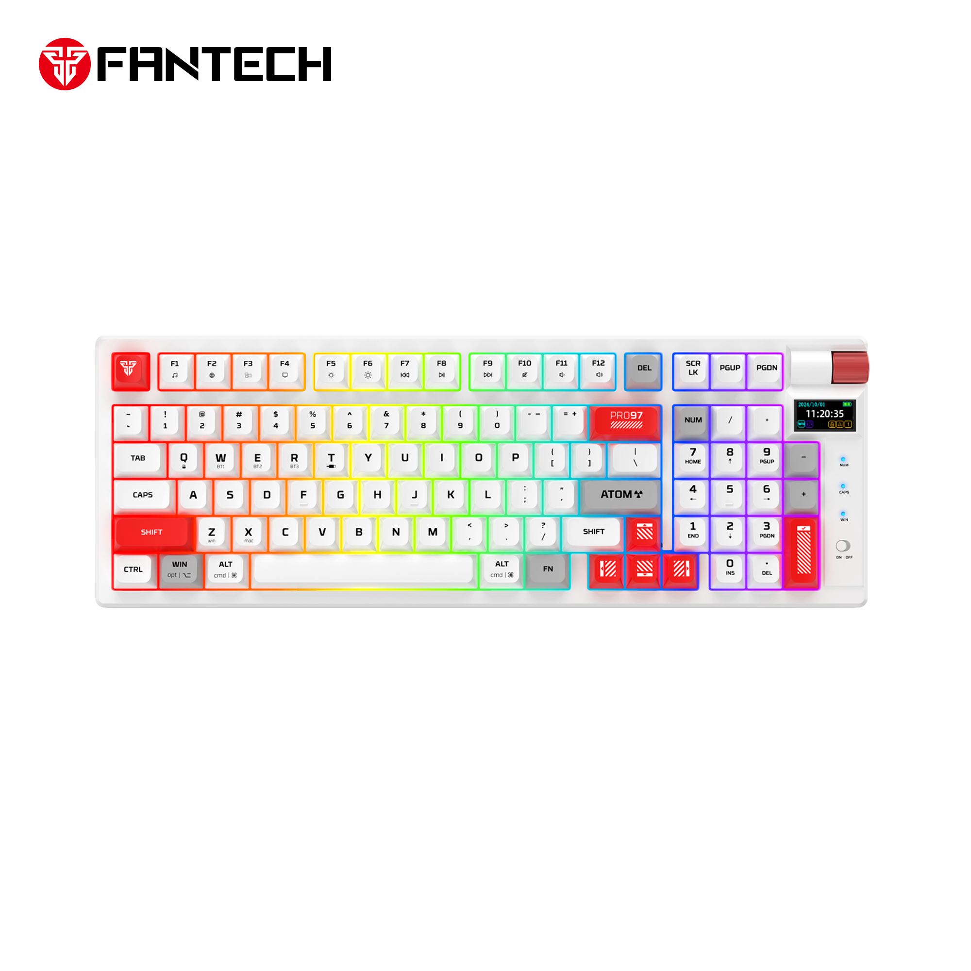 FANTECH MK918 ATOM PRO97 WIRELESS MECHANICAL GAMING KEYBOARD BLACK - White FANTECH MK918 ATOM PRO97 WIRELESS MECHANICAL GAMING KEYBOARD BLACK - White
